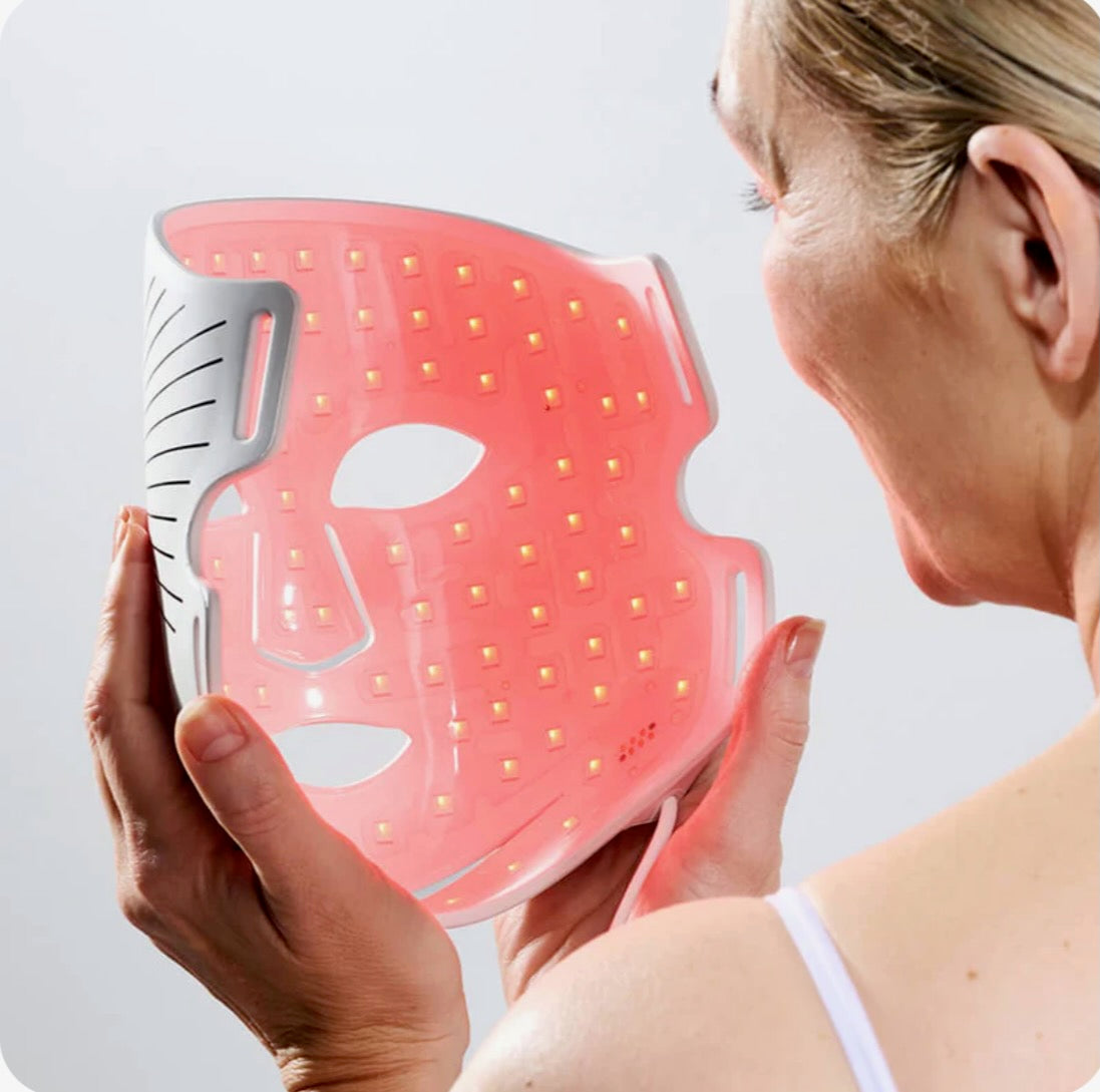 masque facial LED rouge luminothérapie